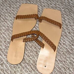 Forever 21 Brown Braided Strap Sandals